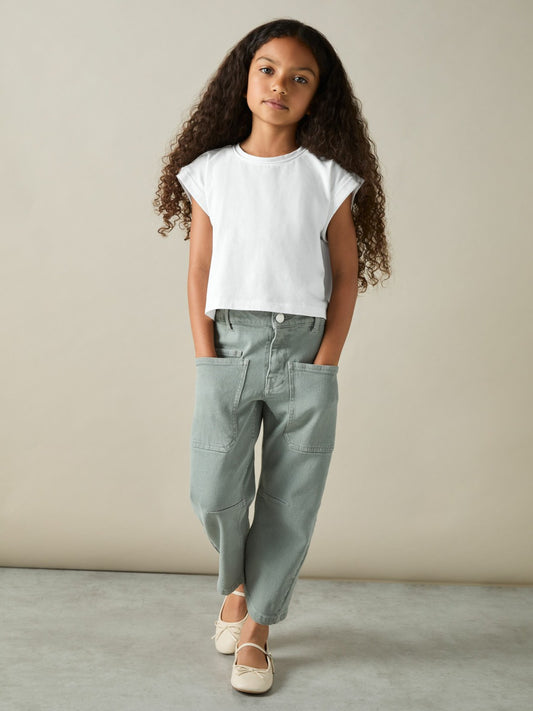 Reiss Savings - 4-9 yrs Cotton-Jersey Cropped T-Shirt in White