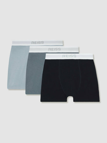 Reiss Savings - Stretch-Cotton Boxers 3 Pack in Blue Multi