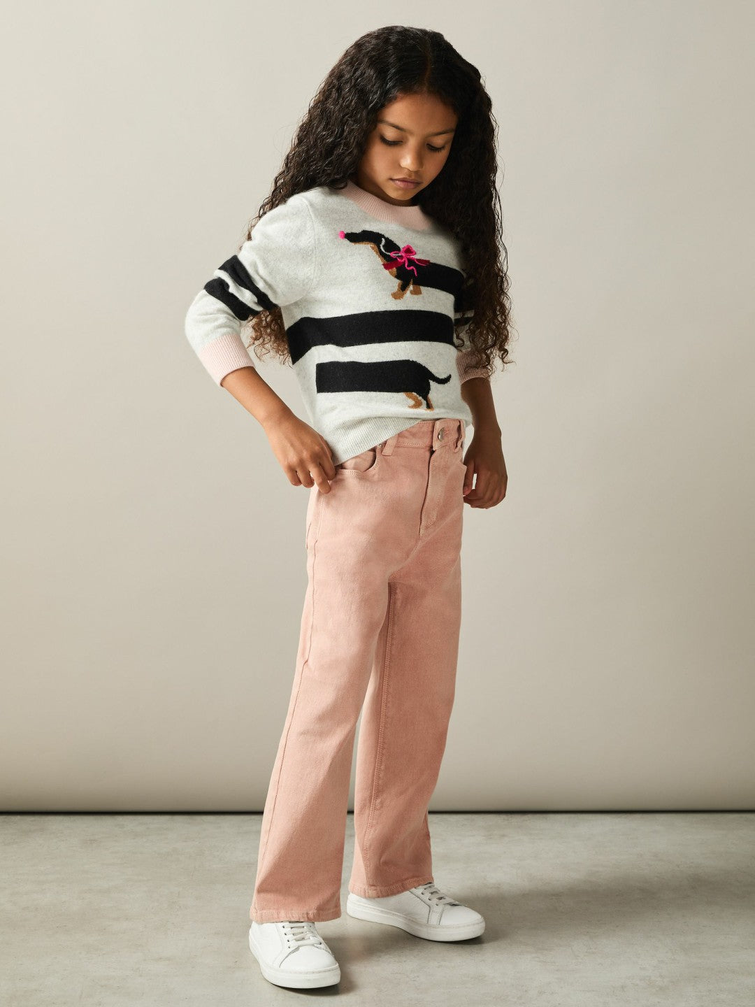 Reiss Deal - 9-13 yrs Wide-Leg Jeans in Pink