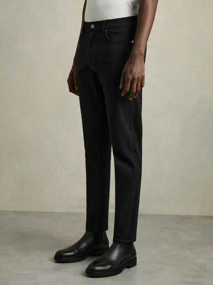 Reiss Affordable - Cotton-Stretch Slim-Fit Jeans in Stay Black