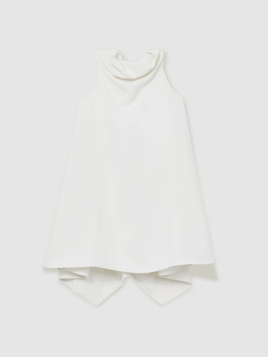 Reiss Savings - 13-14 yrs High-Neck Drape Back Dress in Ivory