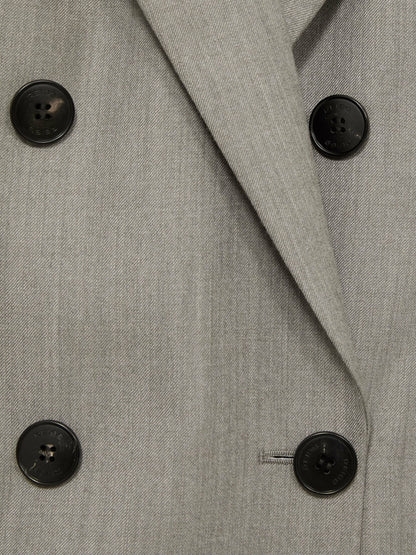Reiss Featured - Wool Oversized Double-Breasted Blazer in Grey