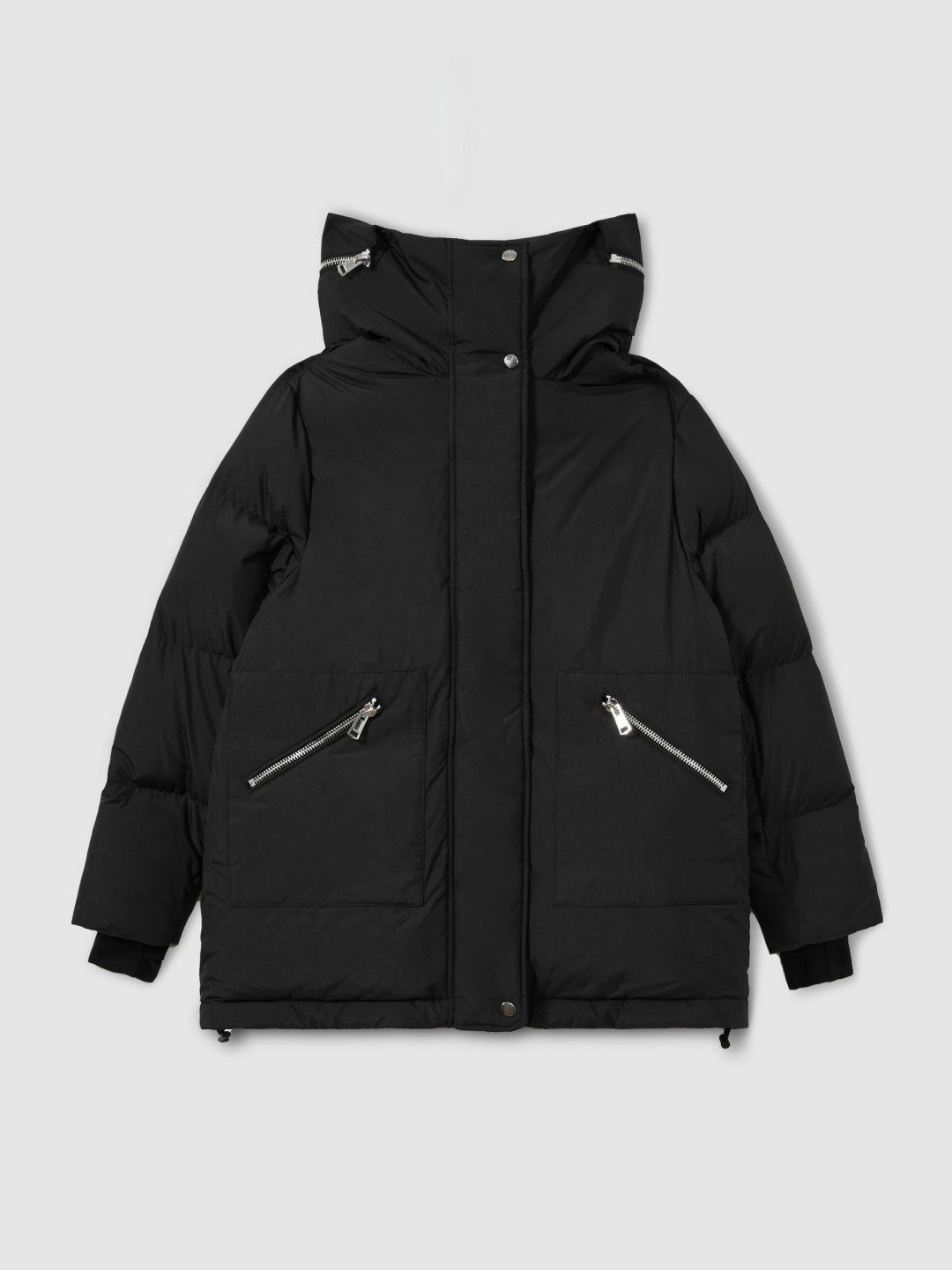 Reiss Offer - Petite Concealed-Hood Puffer Coat in Black