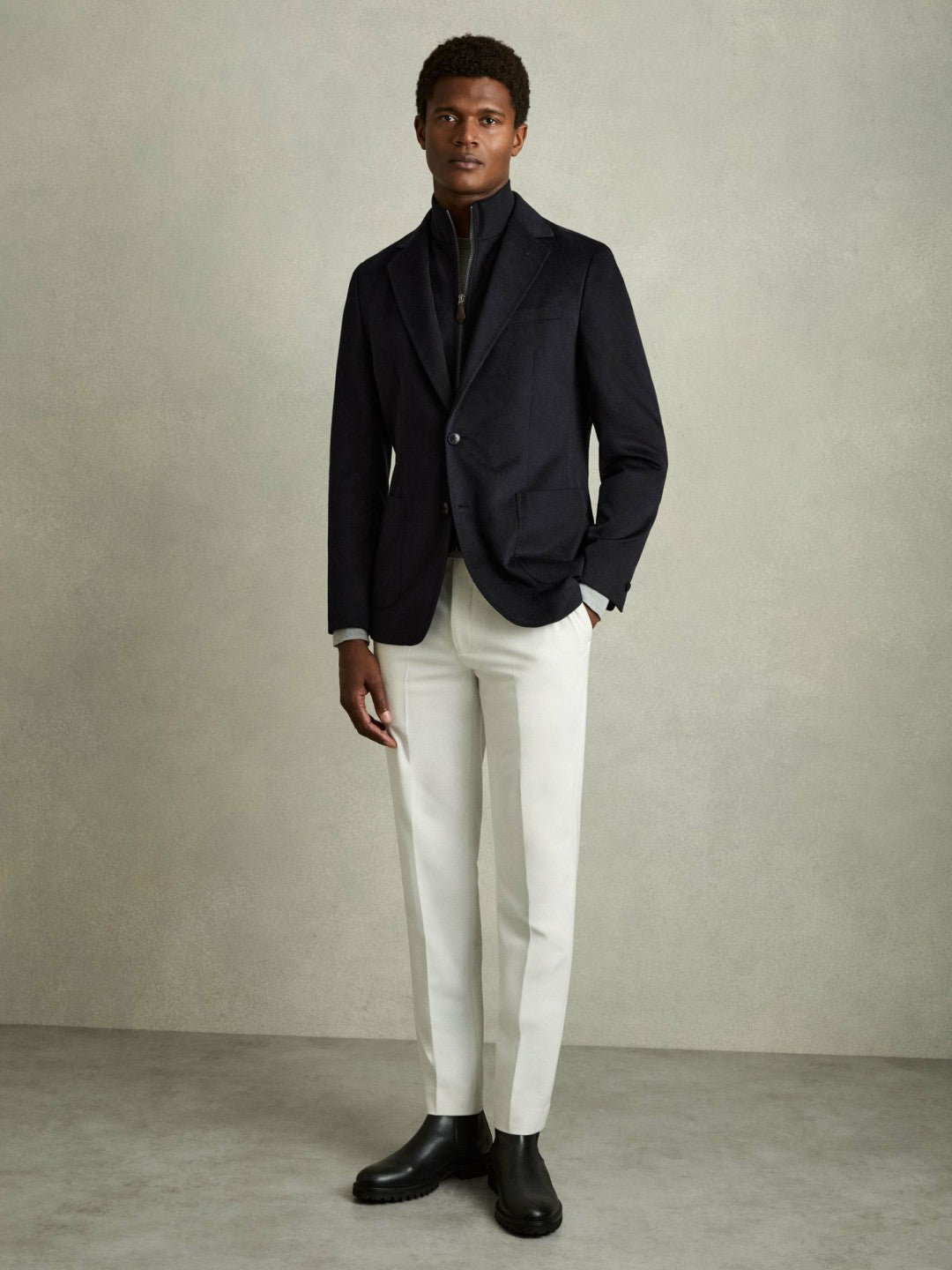 Reiss Best Seller - Single-Breasted Blazer With Gilet Insert Regular-Fit in Navy