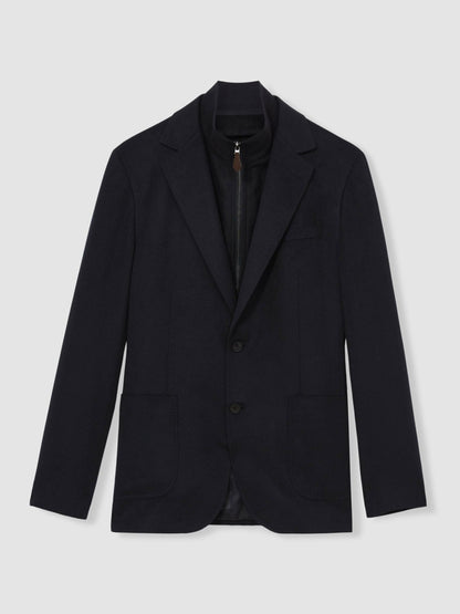 Reiss Best Seller - Single-Breasted Blazer With Gilet Insert Regular-Fit in Navy