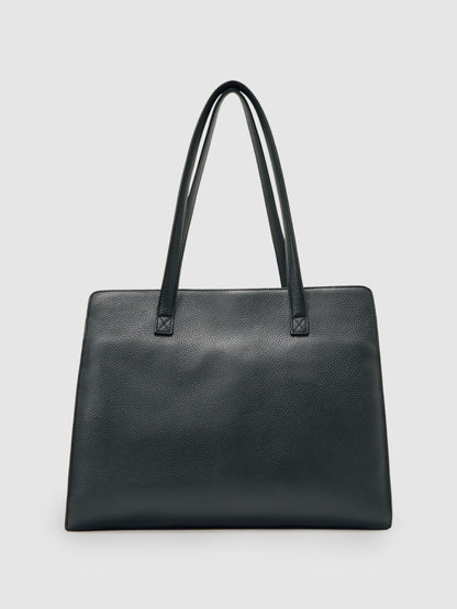 Reiss Sale - Grained Leather Tote Bag in Black