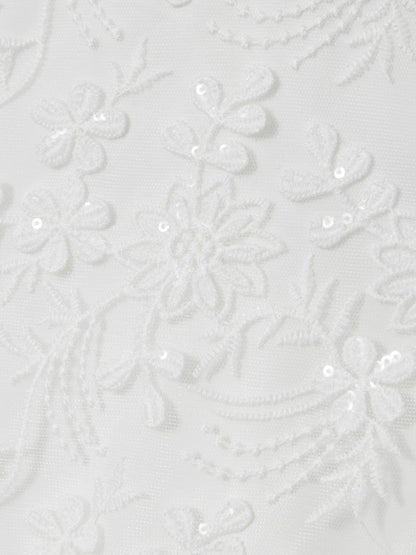 Reiss Best Seller - 9-13 yrs Tulle Floral-Embroidered Bridesmaid Dress in Ivory