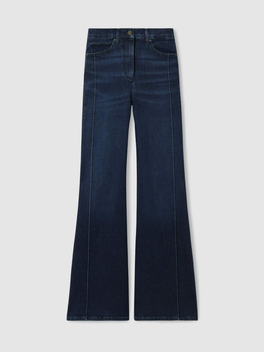 Reiss Petite Stretch-Cotton Wide-Leg Jeans in Dark Blue