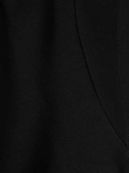 Reiss Twill-Jersey Draped Midi Dress in Black