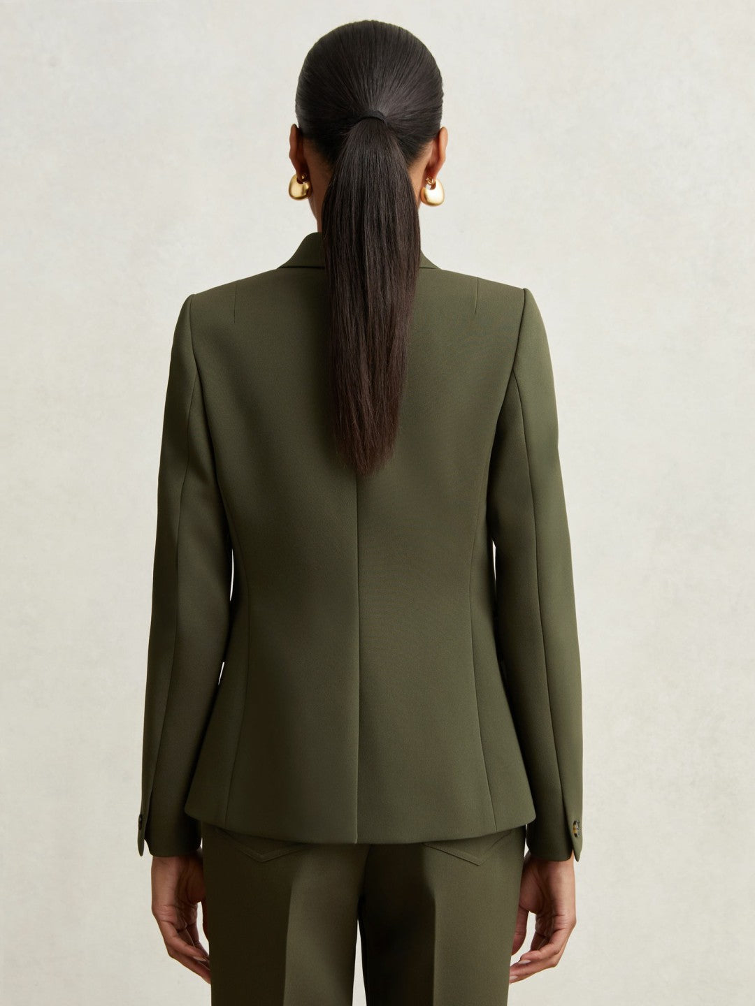 Reiss Savings - Twill Double-Breasted Blazer in Green