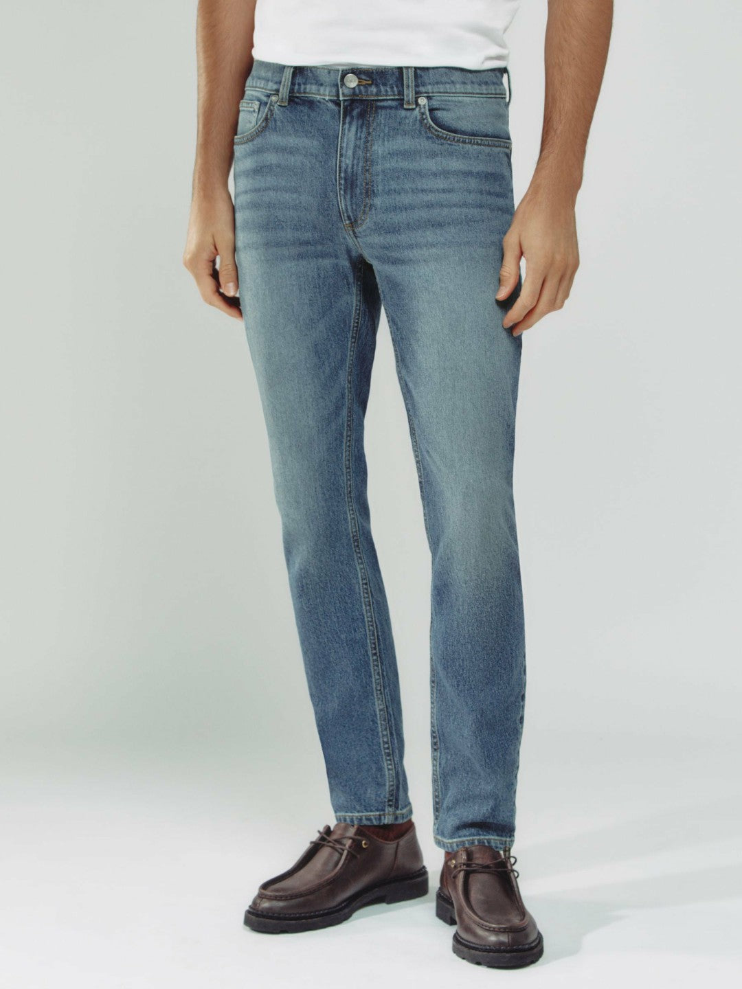 Reiss Affordable - Cotton-Stretch Slim-Fit Jeans in Washed Indigo Green Cast