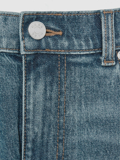 Reiss Affordable - Cotton-Stretch Slim-Fit Jeans in Washed Indigo Green Cast