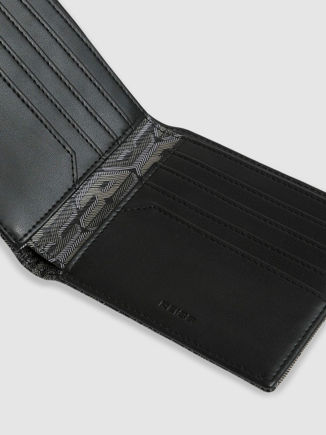 Reiss Value - Coated Canvas Monogram Wallet in Black