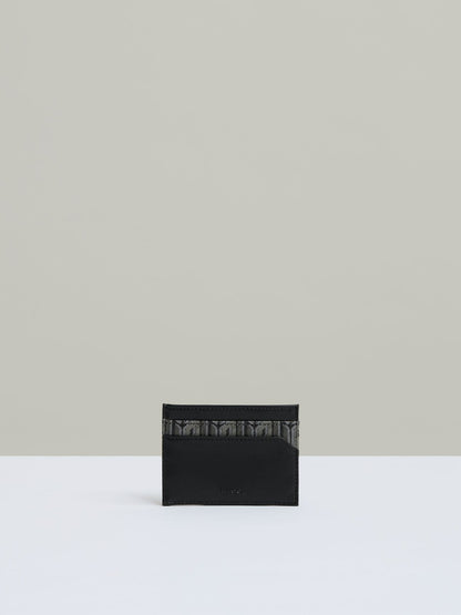 Reiss Offer - Monogram Canvas Card Holder in Black