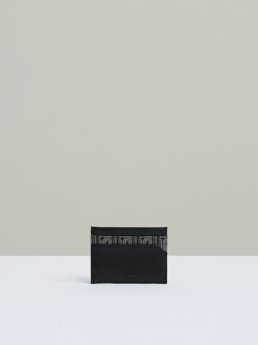 Reiss Offer - Monogram Canvas Card Holder in Black