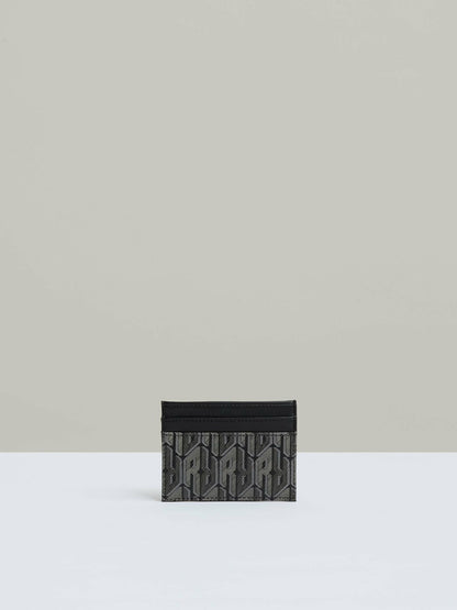 Reiss Offer - Monogram Canvas Card Holder in Black