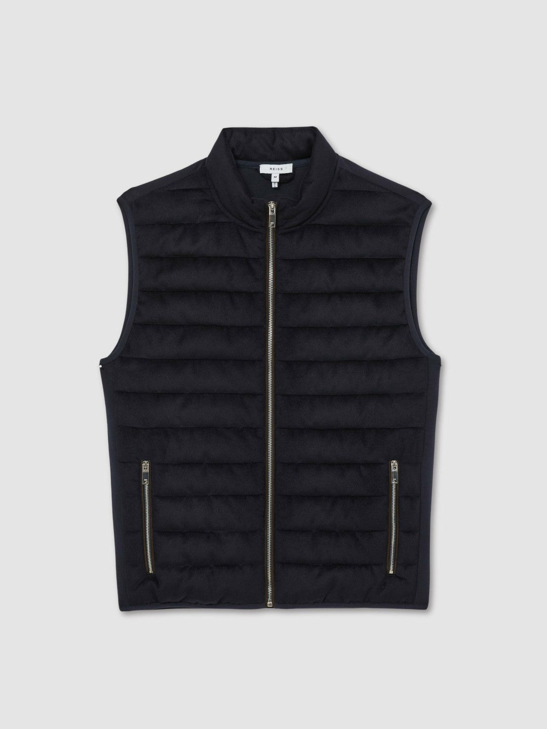 Reiss Value - Brushed Jersey Quilted Gilet in Navy