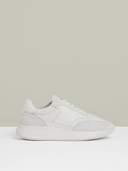 Reiss Featured - Leather Suede Running Trainers in White