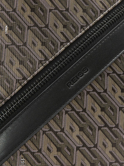 Reiss Deal - Monogram-Print Coated-Canvas Backpack in Grey Multi