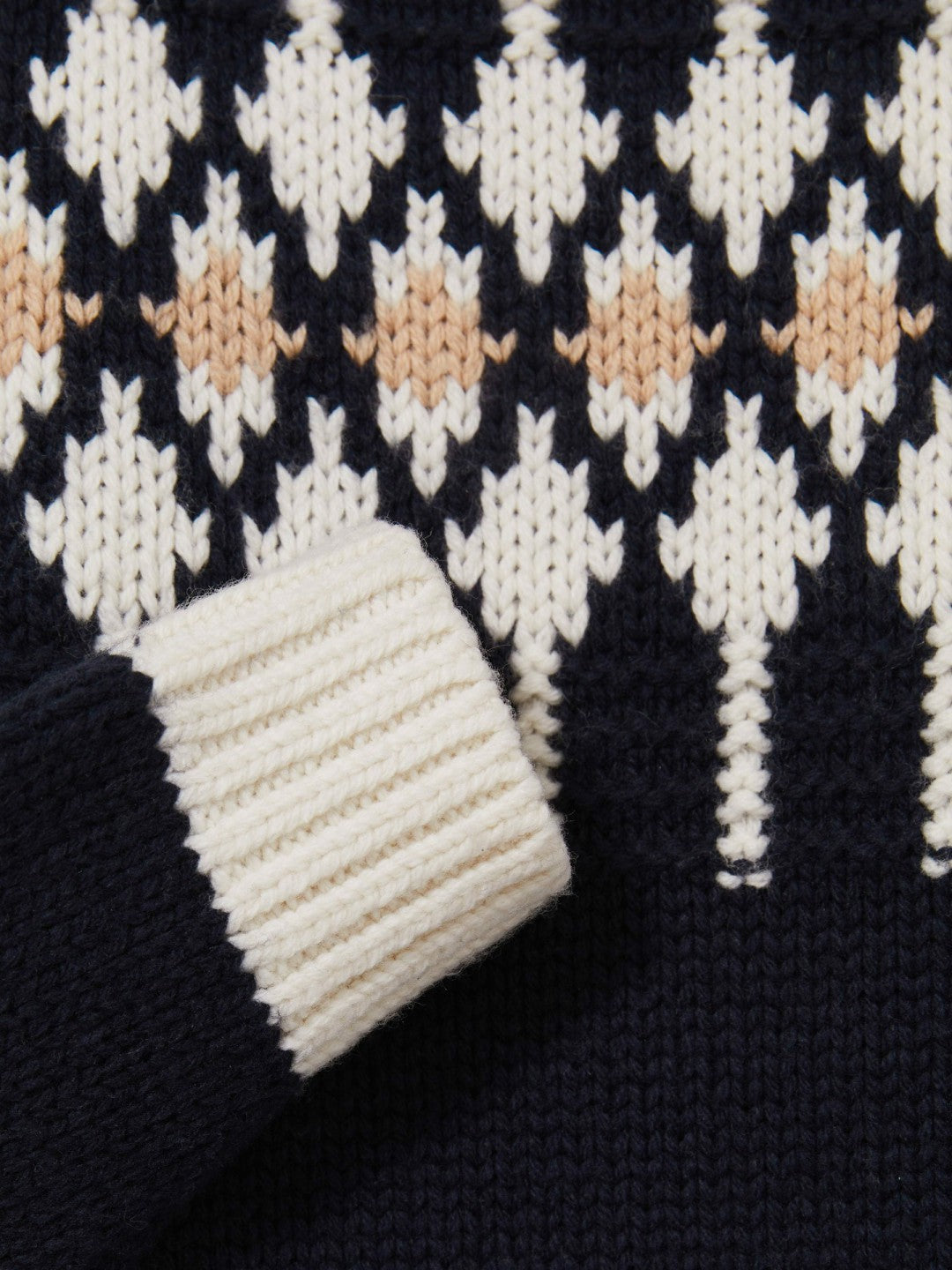 Reiss 9-13 yrs Wool-Blend Fair Isle Roll-Neck Dress in Navy