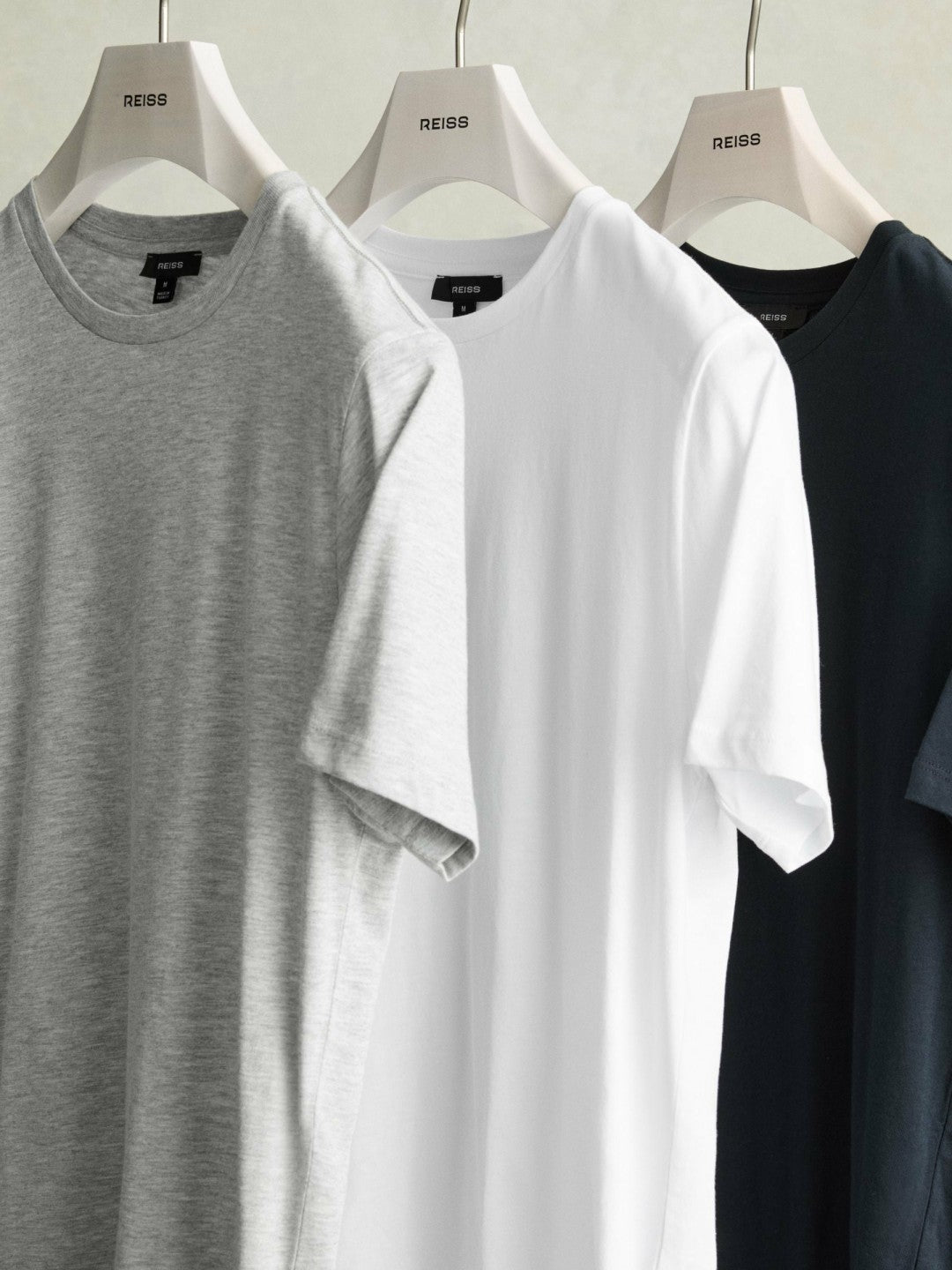 Reiss Popular Choice - Cotton-Jersey Crew-Neck T-shirts 3 Pack in Multi
