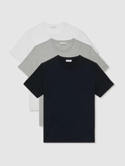 Reiss Popular Choice - Cotton-Jersey Crew-Neck T-shirts 3 Pack in Multi