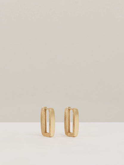 Reiss Deal - Geometric Hoop Earrings in Gold Tone