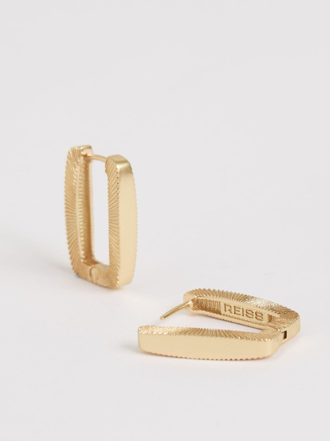 Reiss Deal - Geometric Hoop Earrings in Gold Tone