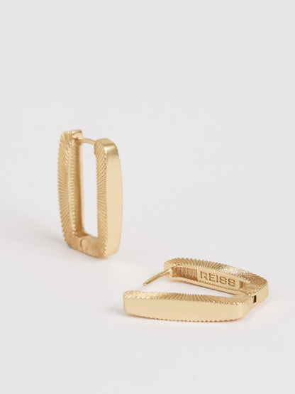 Reiss Deal - Geometric Hoop Earrings in Gold Tone