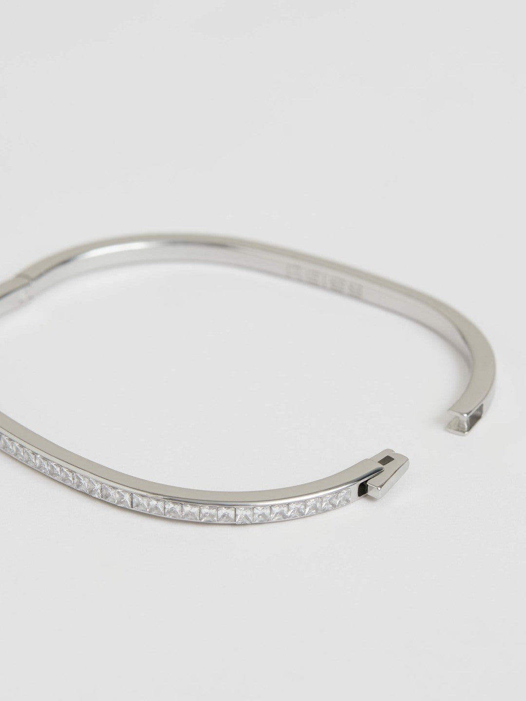 Reiss Deal - Hinged Crystal Cuff in Silver