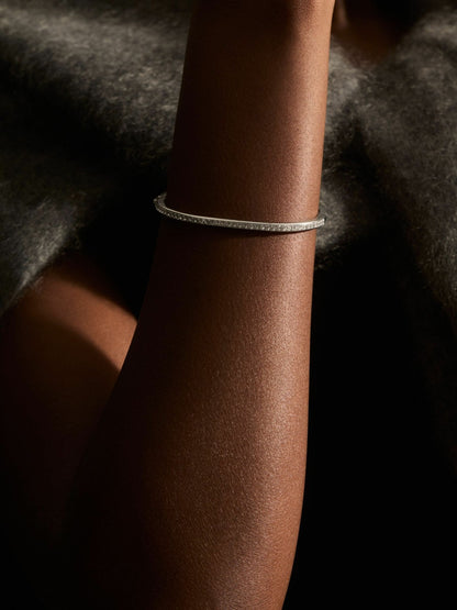 Reiss Deal - Hinged Crystal Cuff in Silver