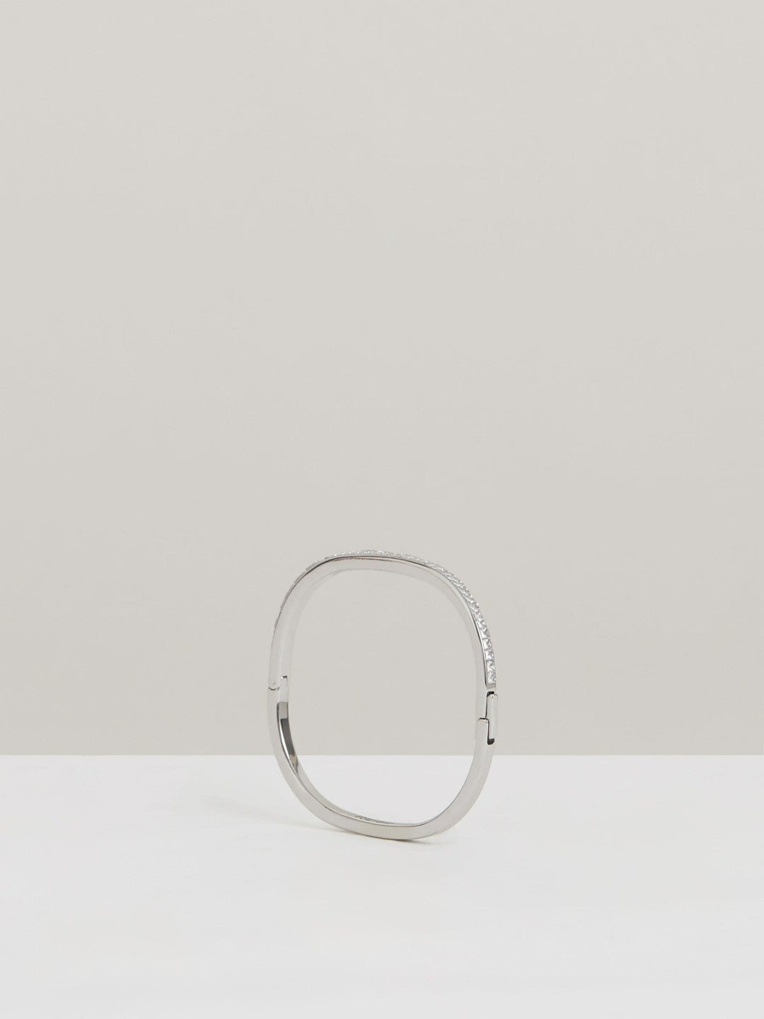 Reiss Deal - Hinged Crystal Cuff in Silver
