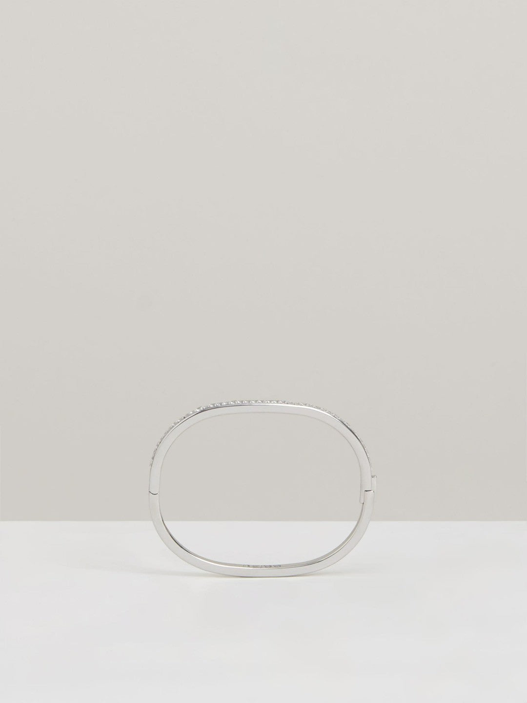 Reiss Deal - Hinged Crystal Cuff in Silver