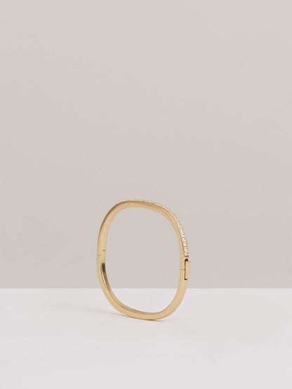 Reiss Offer - Hinged Crystal Cuff in Gold