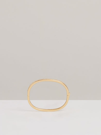 Reiss Offer - Hinged Crystal Cuff in Gold