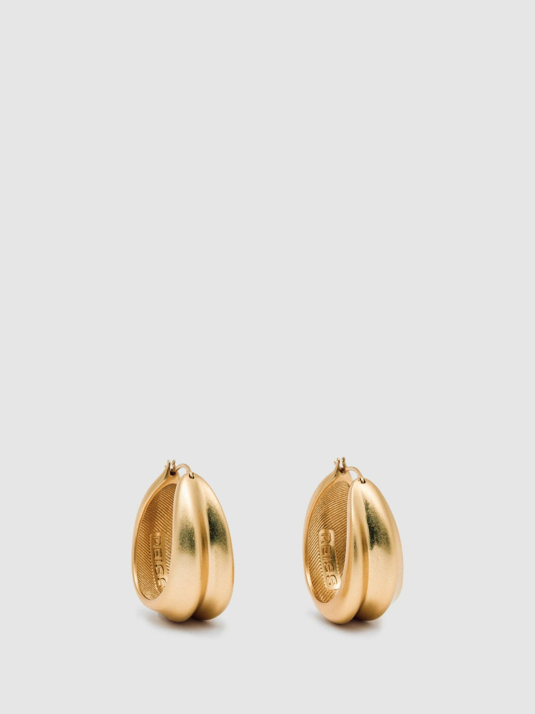 Reiss Sale - Sculptural Hoop Earrings in Gold Tone