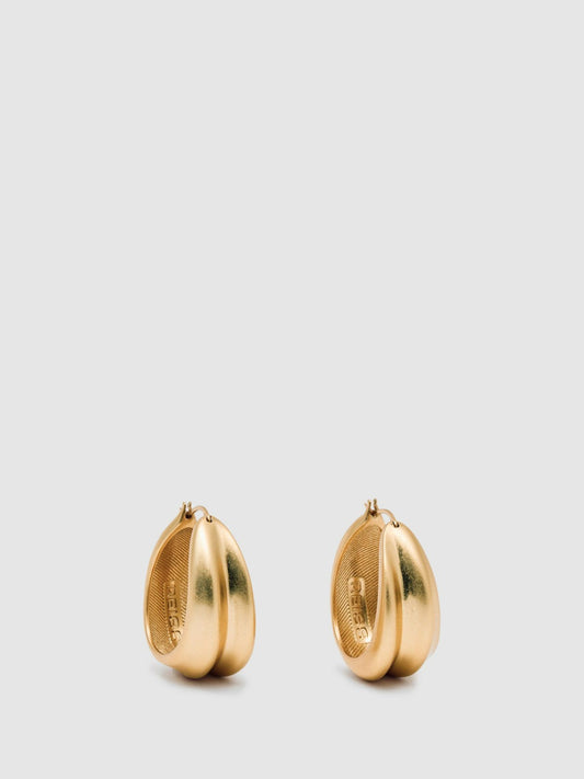 Reiss Sale - Sculptural Hoop Earrings in Gold Tone