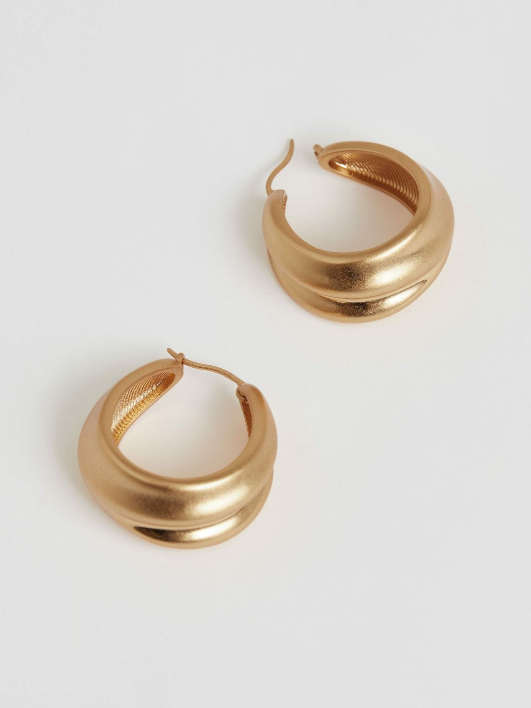 Reiss Sale - Sculptural Hoop Earrings in Gold Tone