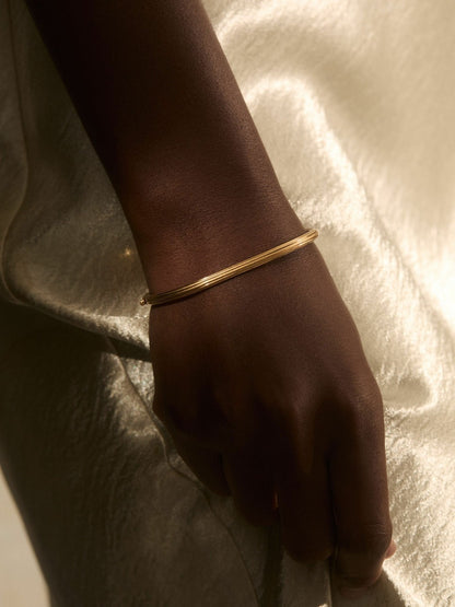 Reiss Affordable - Contour Hinged Cuff in Gold Tone
