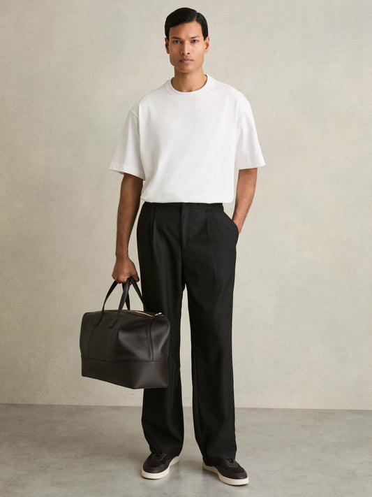 Reiss Popular Choice - Cotton Garment-Dyed Oversized T-Shirt in White