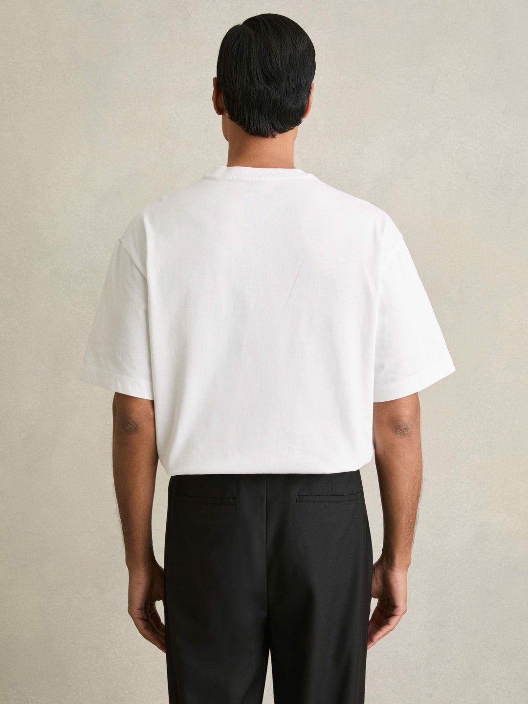 Reiss Cotton Garment-Dyed Oversized T-Shirt in White