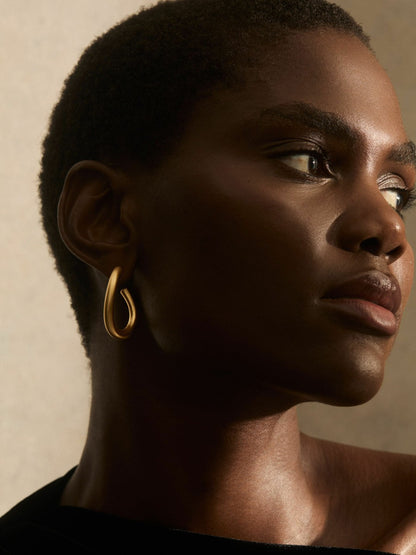 Reiss Popular Choice - Wave Hoop Earrings in Gold Tone