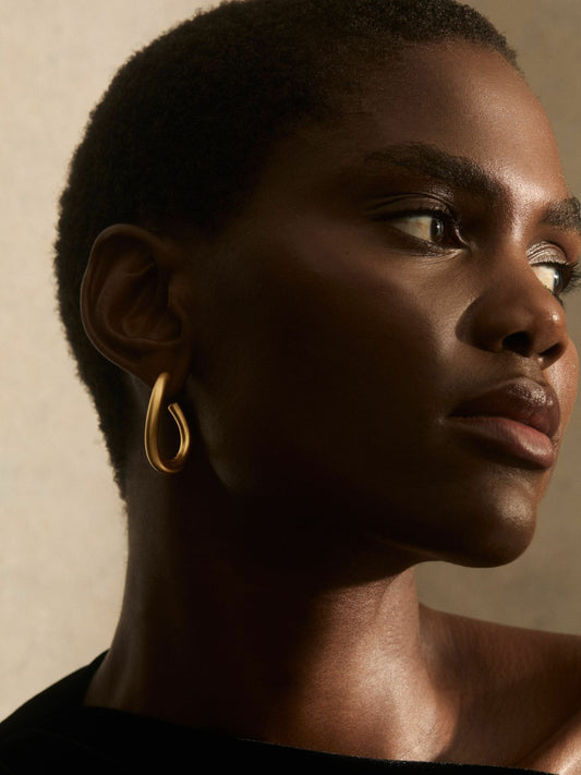 Reiss Popular Choice - Wave Hoop Earrings in Gold Tone