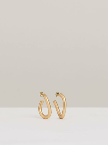 Reiss Popular Choice - Wave Hoop Earrings in Gold Tone