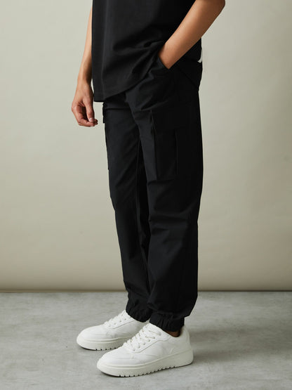 Reiss Value - 9-14 yrs Technical Drawstring Trousers in Black