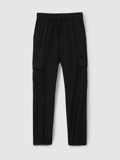 Reiss Value - 9-14 yrs Technical Drawstring Trousers in Black