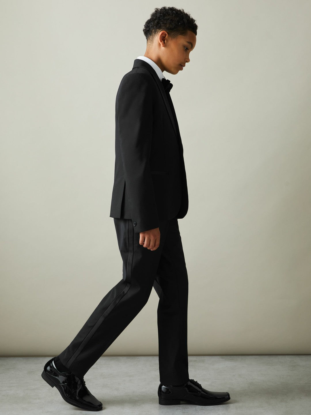 Reiss Offer - 3-9 yrs Wool-Blend Tuxedo-Stripe Trousers in Black