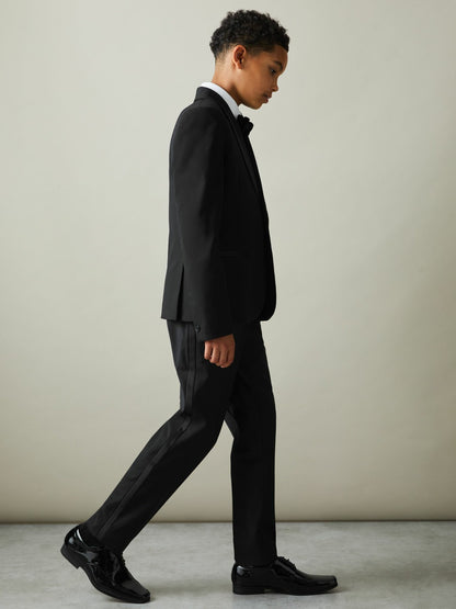 Reiss Offer - 3-9 yrs Wool-Blend Tuxedo-Stripe Trousers in Black