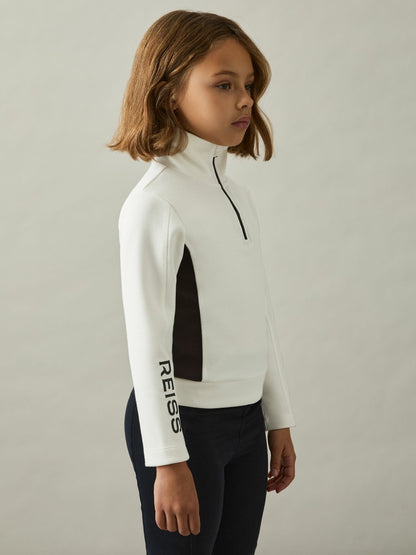 Reiss Deal - 4-9 yrs Funnel-Neck Base-Layer Top in White/Black