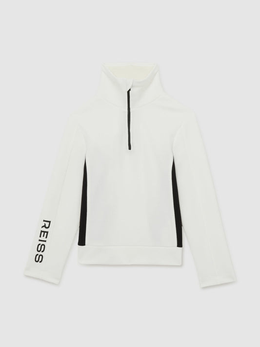 Reiss Deal - 13-14 yrs Funnel-Neck Base-Layer Top in White/Black